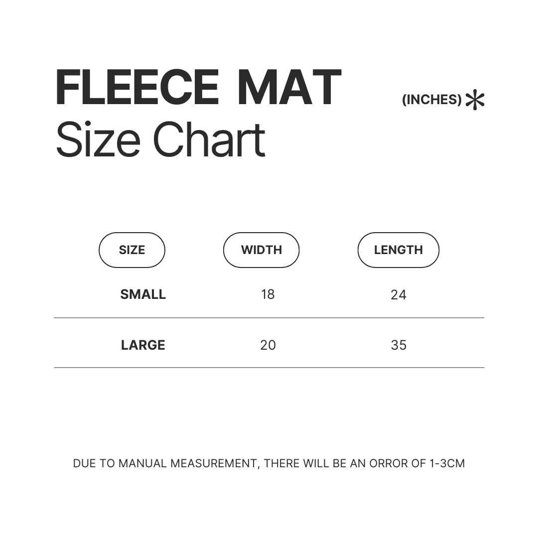 Fleece Mat Size Chart - Haikyuu UK Shop