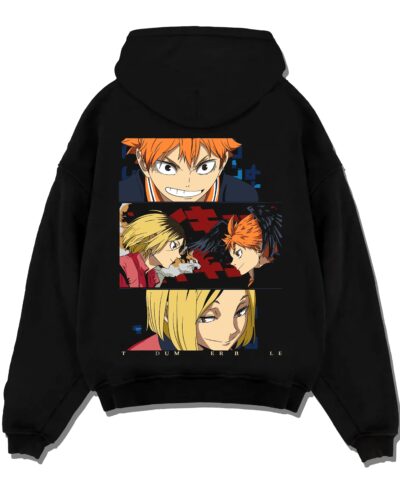 HAIKYCHM A.black hoodie flat back design - Haikyuu UK Shop