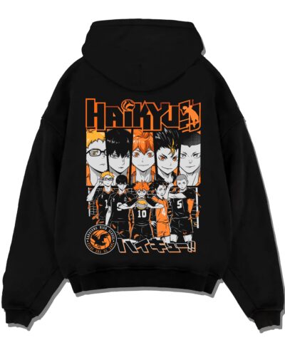 HAIKYMCH A.black hoodie flat back design - Haikyuu UK Shop