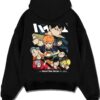 HAIKYSPK A.black hoodie flat back design - Haikyuu UK Shop