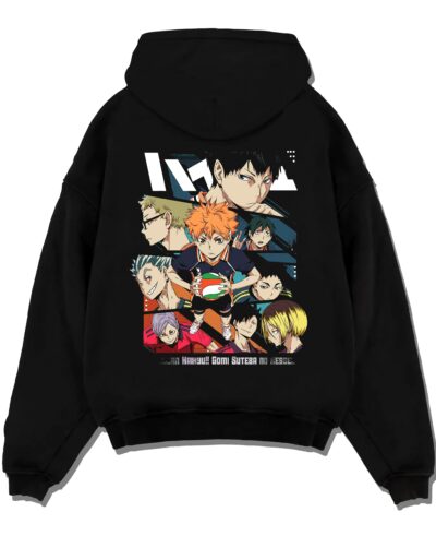 HAIKYSPK A.black hoodie flat back design - Haikyuu UK Shop