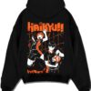 HAIKYTSP A.black hoodie flat back design - Haikyuu UK Shop