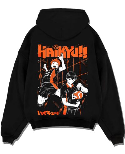 HAIKYTSP A.black hoodie flat back design - Haikyuu UK Shop