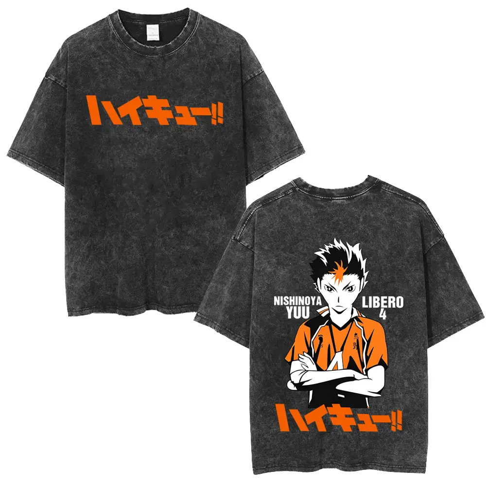 Nishinoya Yuu Anime Haikyuu Mineral Wash T-shirt - Image 2