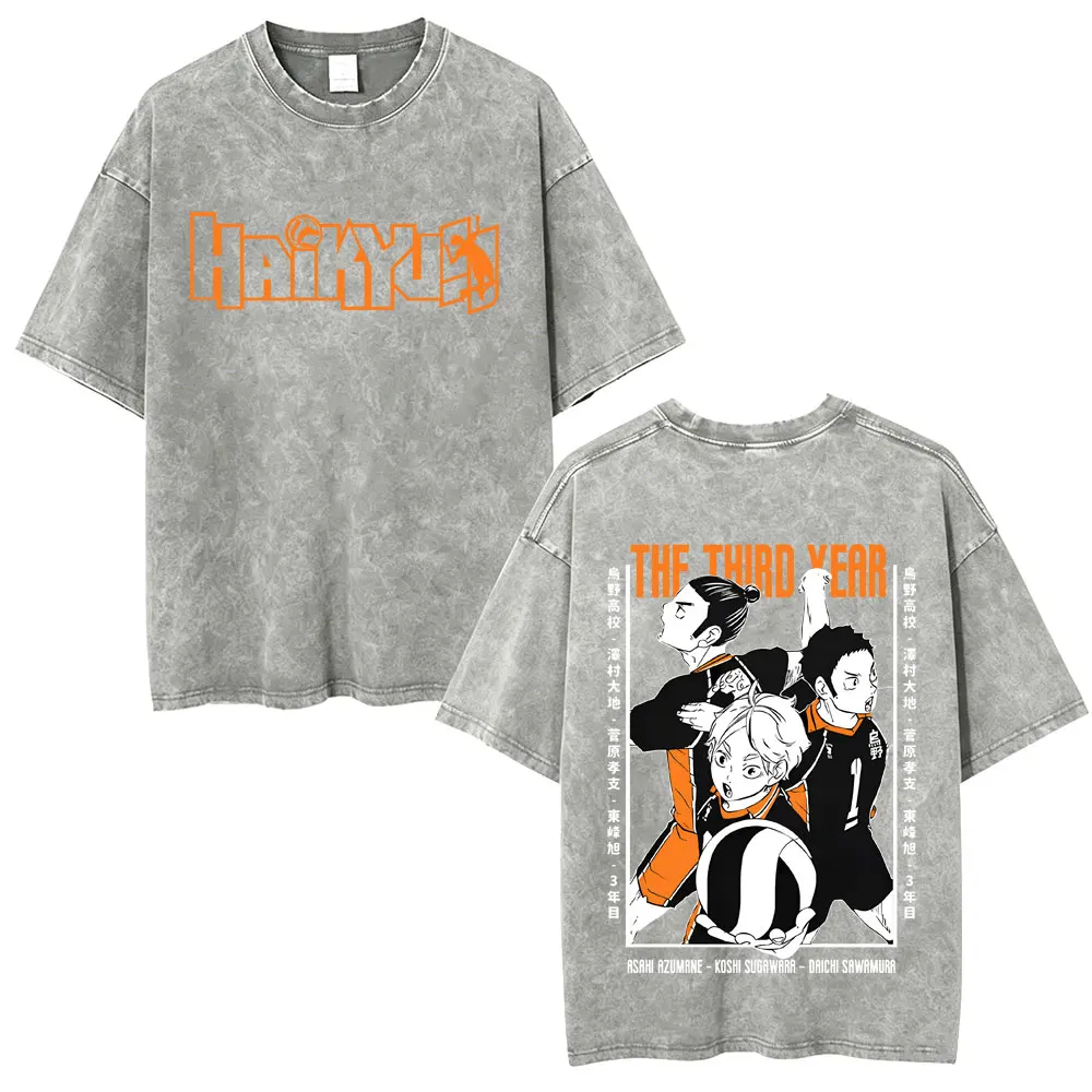 ASAHI AZUMINE KOSHI SUBHWARA DHICH SOWIMORR Anime Haikyuu Mineral Wash T-shirt